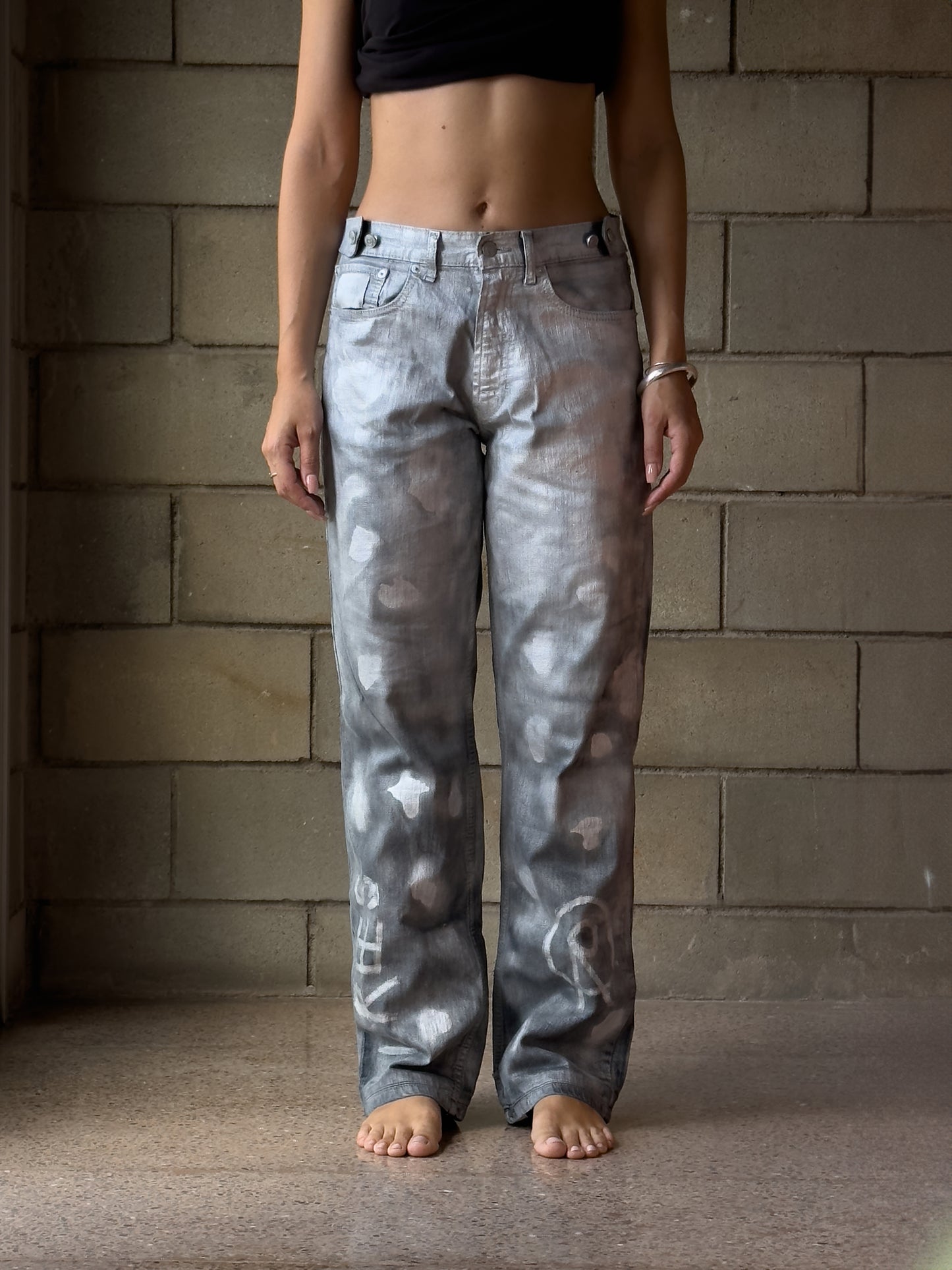 REPAIRED + HAND-PAINTED PANTS