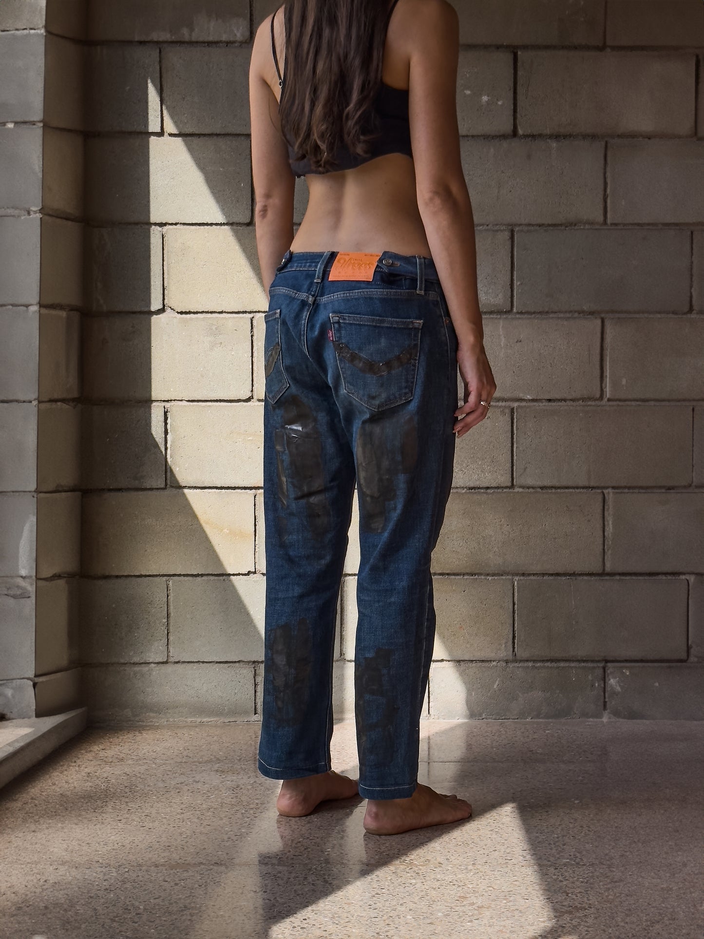 REPAIRED + HAND-PAINTED PANTS