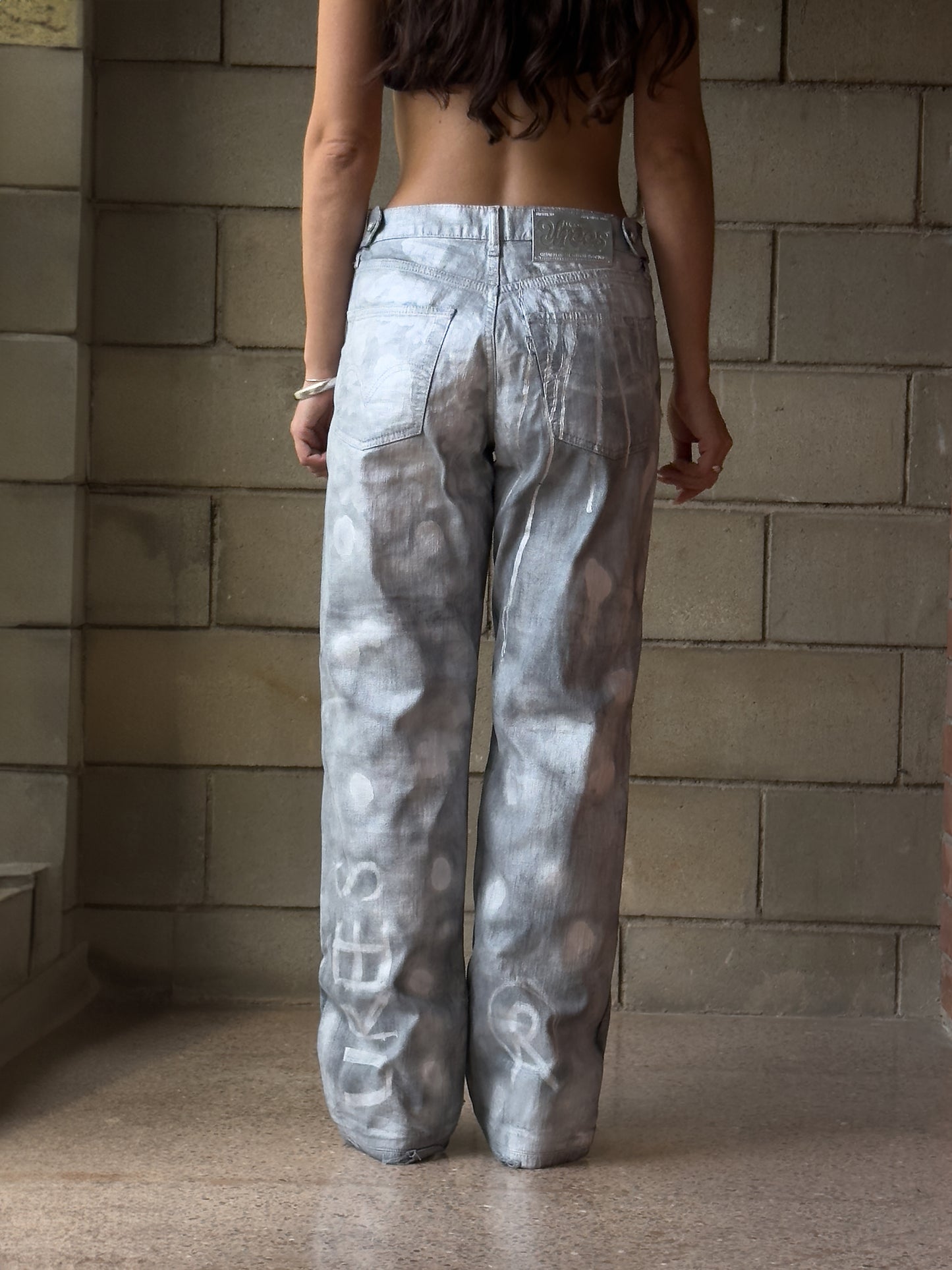 REPAIRED + HAND-PAINTED PANTS