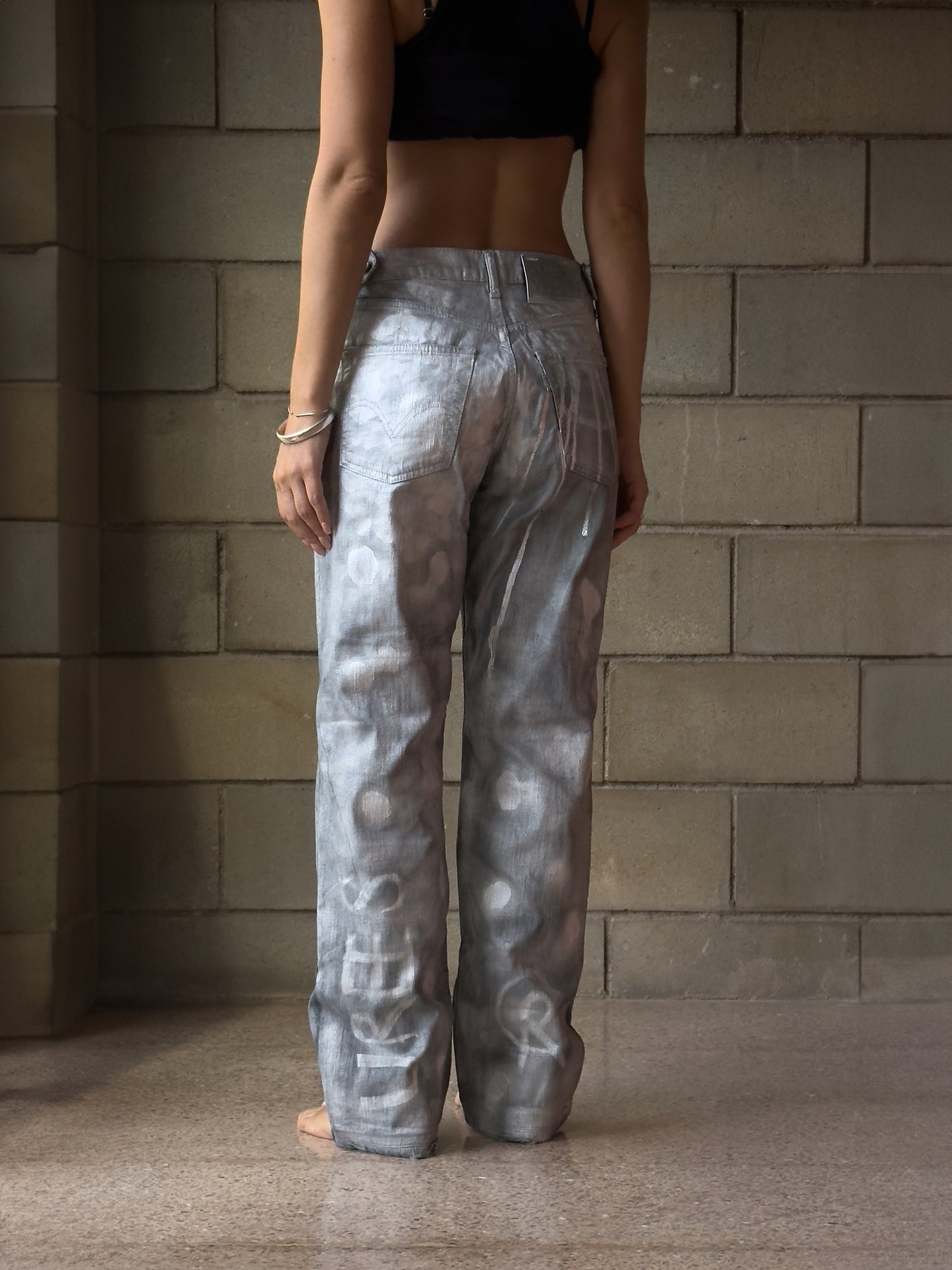 REPAIRED + HAND-PAINTED PANTS