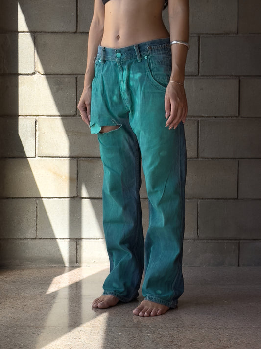 REPAIRED + HAND-PAINTED PANTS