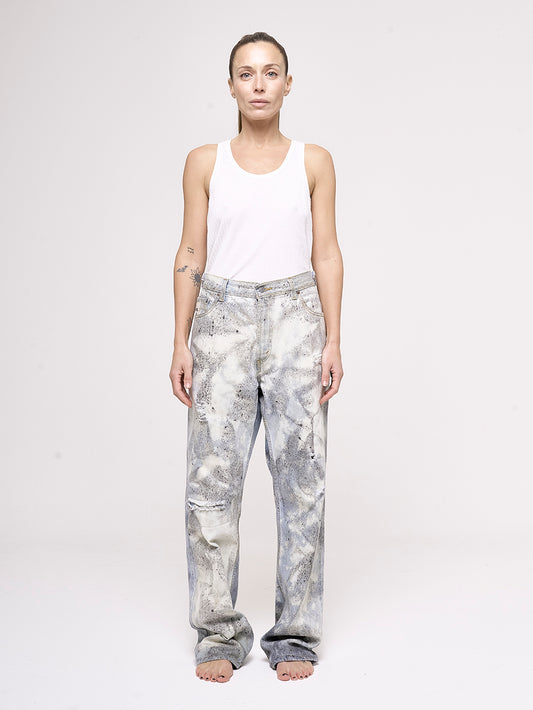 REPAIRED + HAND-PAINTED PANTS